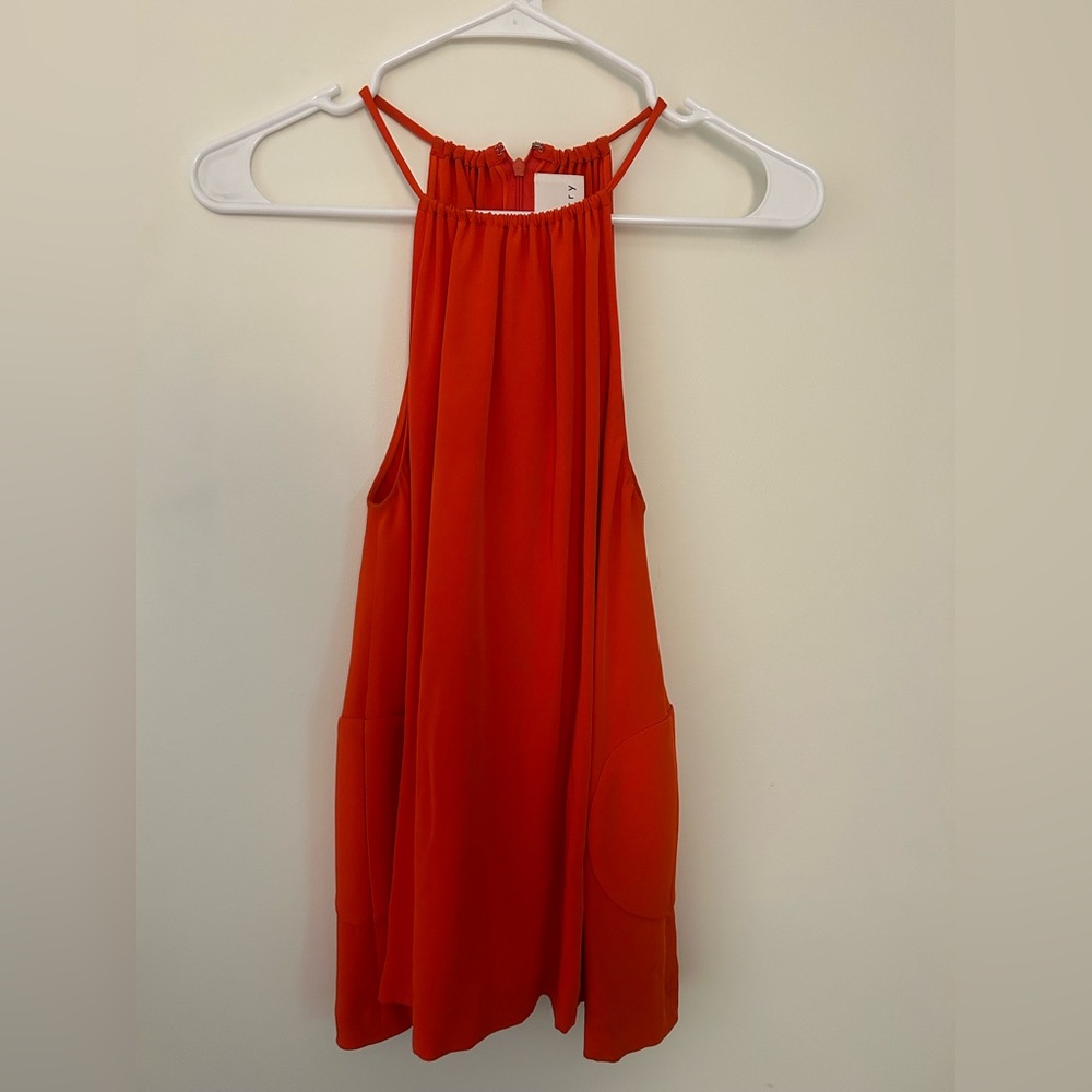 Lisa Perry 100% Silk Burnt Orange Top